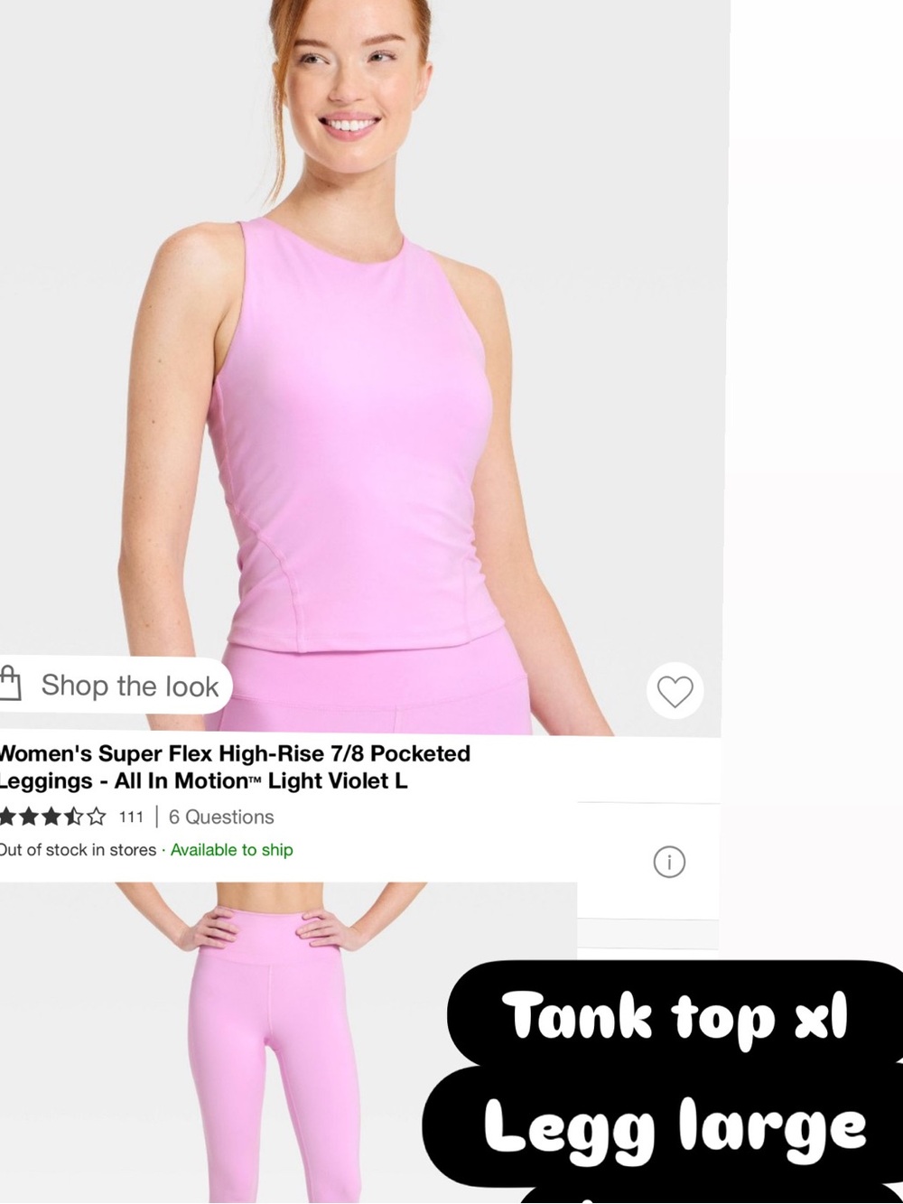 Light Violet Women's Sleeveless Tank Top xl and legg large